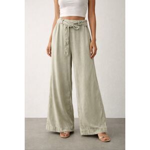 Cynthia Rowley Wide Leg 100% Lyocell Pants Sage Green/Khaki Women’s Size Large